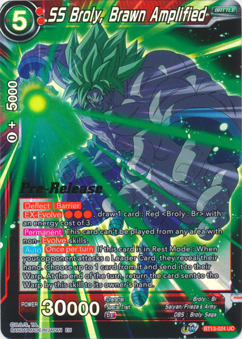 SS Broly, Brawn Amplified (BT13-024) [Supreme Rivalry Prerelease Promos] | Arkham Games and Comics