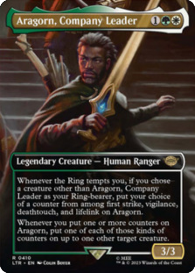 Aragorn, Company Leader (Borderless Alternate Art) [The Lord of the Rings: Tales of Middle-Earth] | Arkham Games and Comics