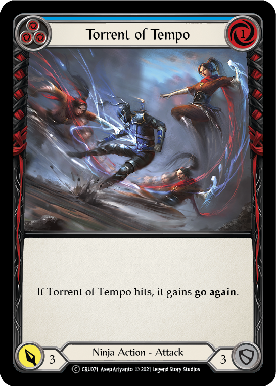 Torrent of Tempo (Blue) [U-CRU071] (Crucible of War Unlimited)  Unlimited Rainbow Foil | Arkham Games and Comics