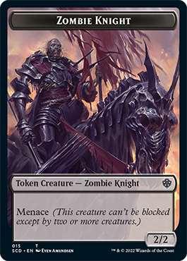 Zombie // Zombie Knight Double-Sided Token [Starter Commander Decks] | Arkham Games and Comics