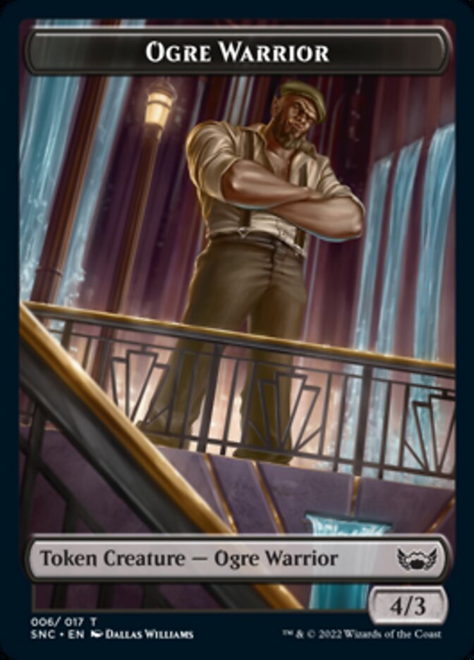 Ogre Warrior // Rhino Warrior Double-sided Token [Streets of New Capenna Tokens] | Arkham Games and Comics