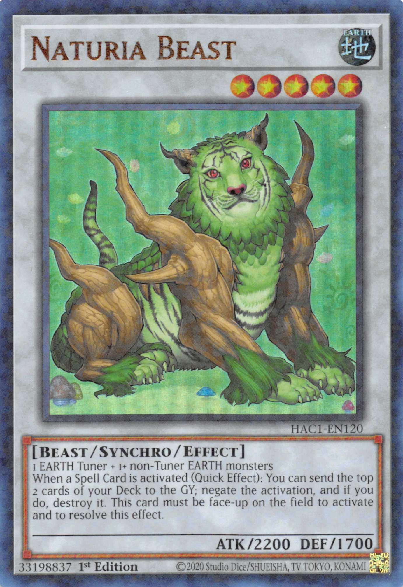 Naturia Beast (Duel Terminal) [HAC1-EN120] Parallel Rare | Arkham Games and Comics