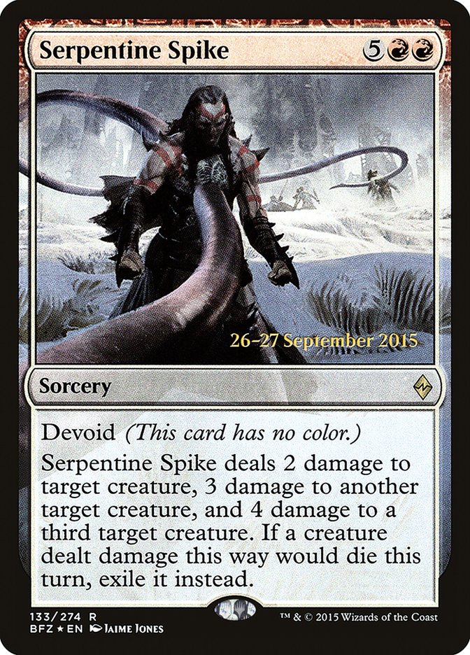 Serpentine Spike  [Battle for Zendikar Prerelease Promos] | Arkham Games and Comics