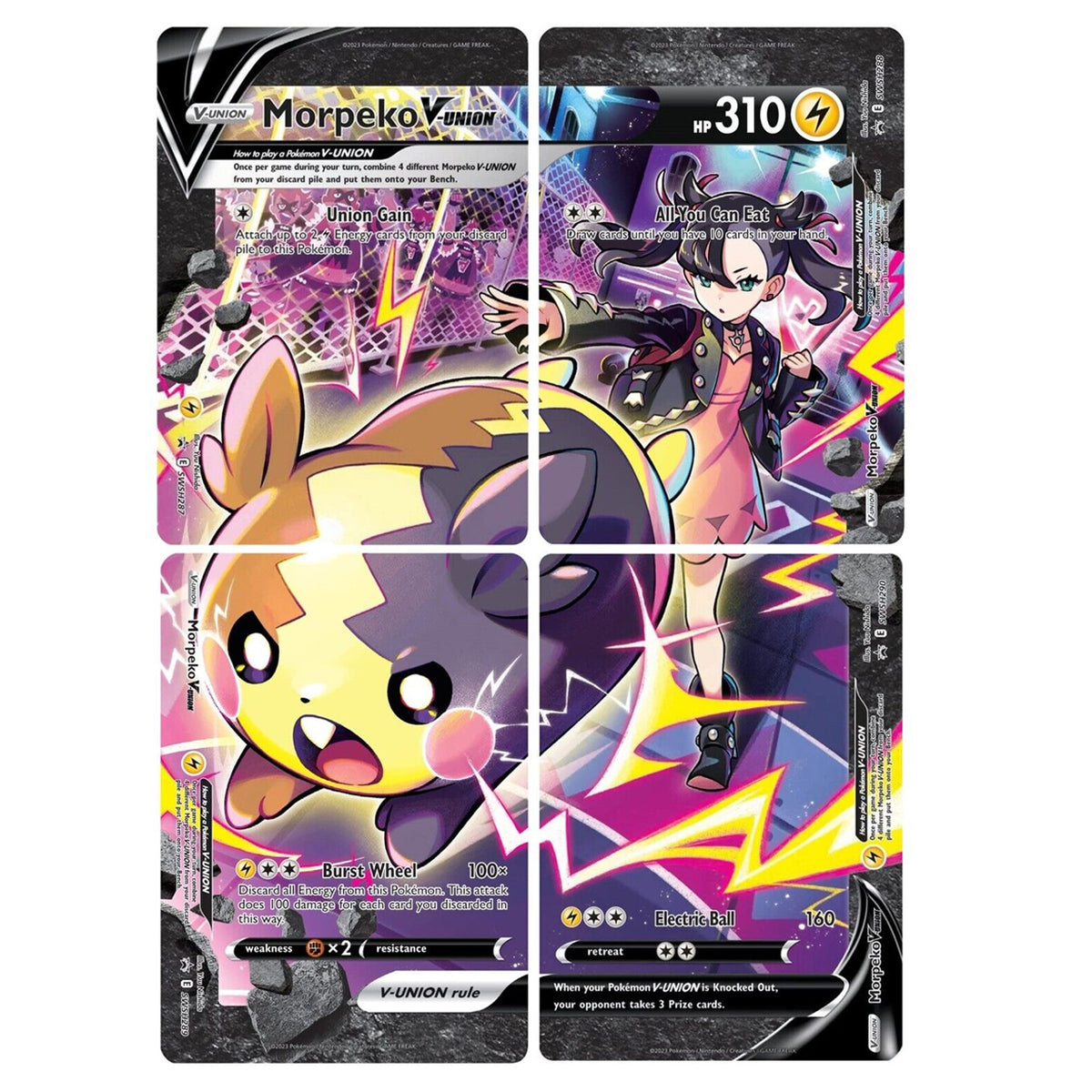 Morpeko V-Union (SWSH287-290) (Set of 4) [Sword & Shield: Black Star Promos] | Arkham Games and Comics