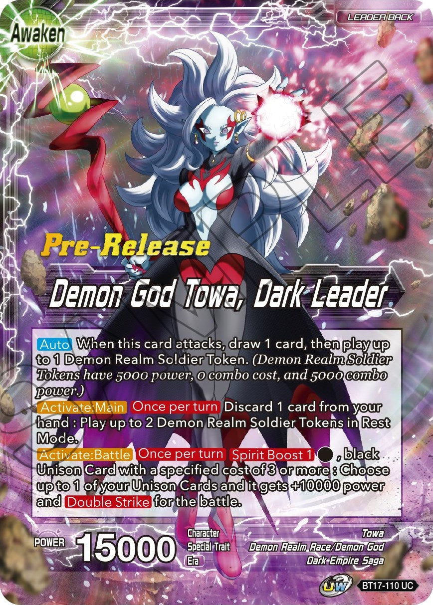 Towa // Demon God Towa, Dark Leader (BT17-110) [Ultimate Squad Prerelease Promos] | Arkham Games and Comics