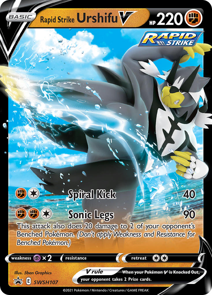 Rapid Strike Urshifu V (SWSH107) (Jumbo Card) [Sword & Shield: Black Star Promos] | Arkham Games and Comics