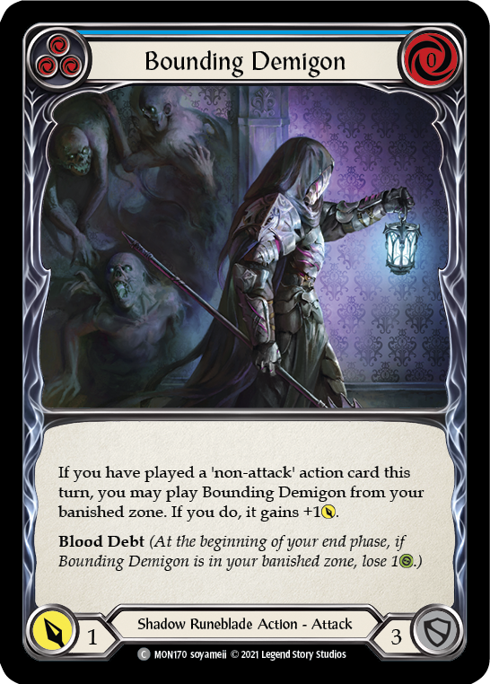 Bounding Demigon (Blue) [MON170] (Monarch)  1st Edition Normal | Arkham Games and Comics