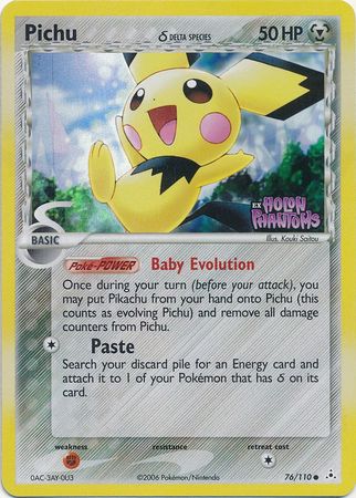 Pichu (76/110) (Delta Species) (Stamped) [EX: Holon Phantoms] | Arkham Games and Comics