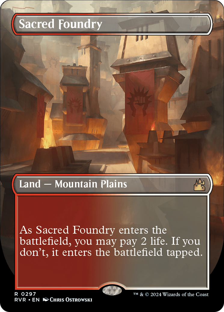 Sacred Foundry (Borderless) [Ravnica Remastered] | Arkham Games and Comics