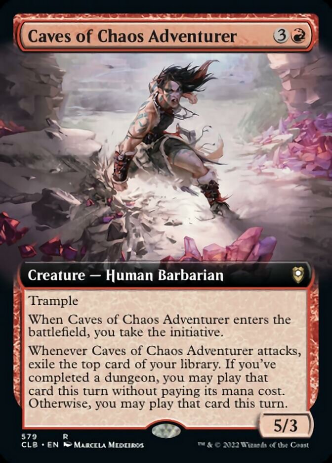 Caves of Chaos Adventurer (Extended Art) [Commander Legends: Battle for Baldur's Gate] | Arkham Games and Comics