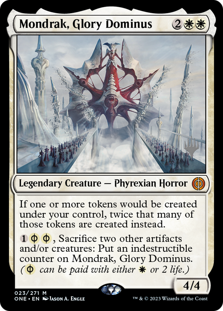 Mondrak, Glory Dominus (Promo Pack) [Phyrexia: All Will Be One Promos] | Arkham Games and Comics