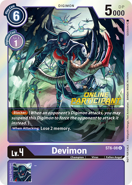 Devimon [ST6-08] (Online Participant) [Starter Deck: Venomous Violet Promos] | Arkham Games and Comics