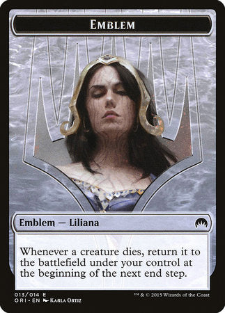 Emblem - Liliana, Defiant Necromancer [Magic Origins Tokens] | Arkham Games and Comics