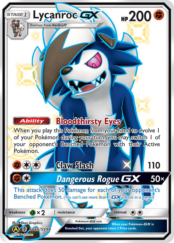 Lycanroc GX (SV66/SV94) [Sun & Moon: Hidden Fates - Shiny Vault] | Arkham Games and Comics