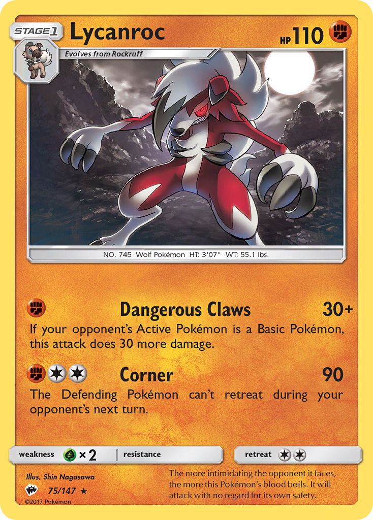 Lycanroc (75/147) [Sun & Moon: Burning Shadows] | Arkham Games and Comics