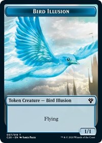 Bird Illusion // Beast (011) Double-sided Token [Commander 2020 Tokens] | Arkham Games and Comics