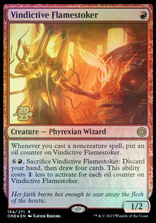 Vindictive Flamestoker [Phyrexia: All Will Be One Prerelease Promos] | Arkham Games and Comics