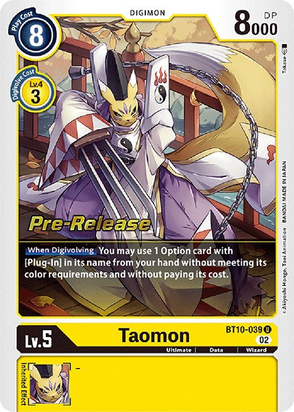 Taomon [BT10-039] [Xros Encounter Pre-Release Cards] | Arkham Games and Comics