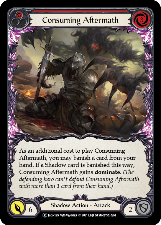 Consuming Aftermath (Red) [U-MON195-RF] (Monarch Unlimited)  Unlimited Rainbow Foil | Arkham Games and Comics