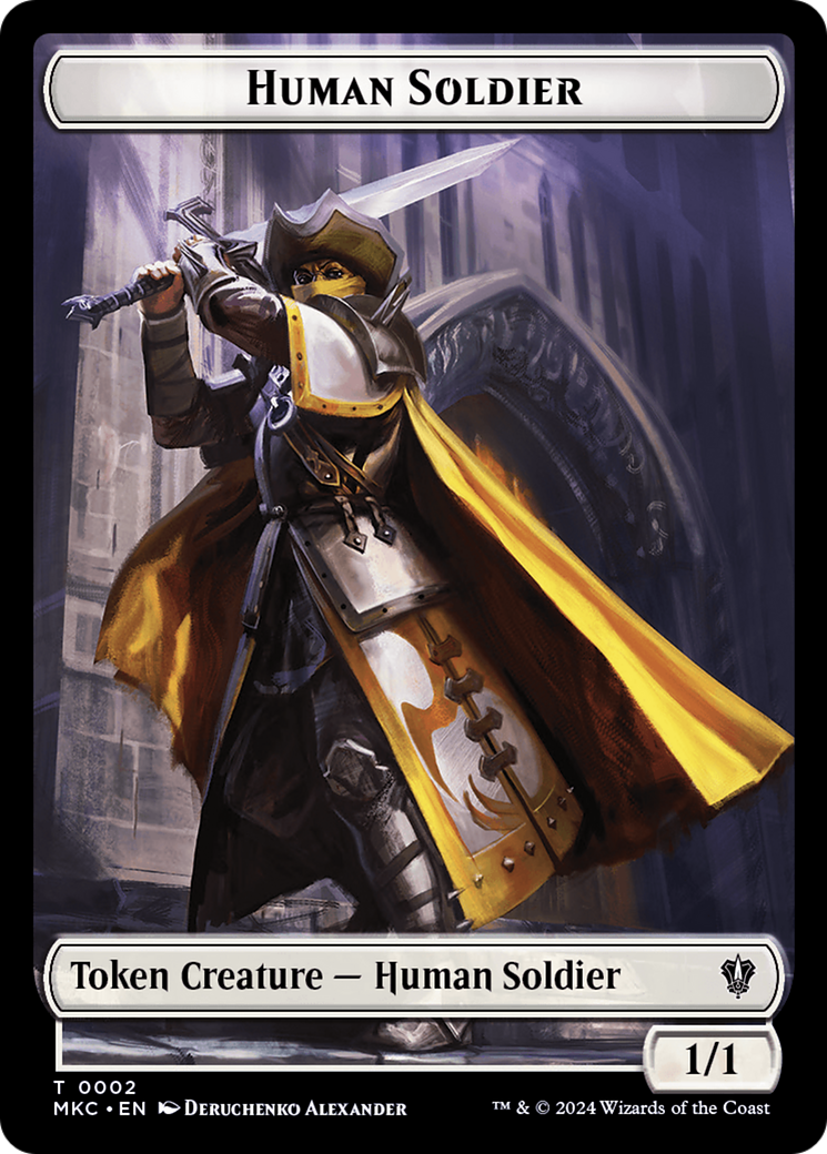 City's Blessing // Human Soldier Double-Sided Token [Murders at Karlov Manor Commander Tokens] | Arkham Games and Comics