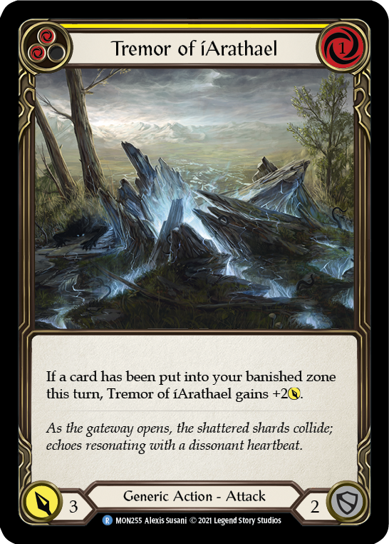Tremor of iArathael (Yellow) [MON255-RF] (Monarch)  1st Edition Rainbow Foil | Arkham Games and Comics