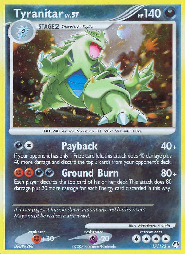 Tyranitar (17/123) [Diamond & Pearl: Mysterious Treasures] | Arkham Games and Comics