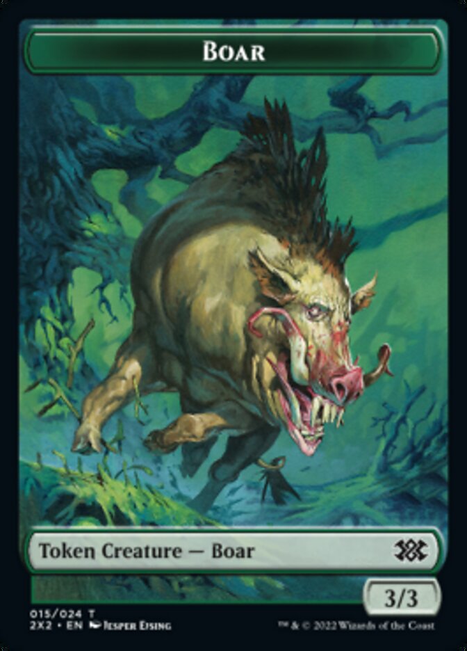 Boar // Monk Double-sided Token [Double Masters 2022 Tokens] | Arkham Games and Comics