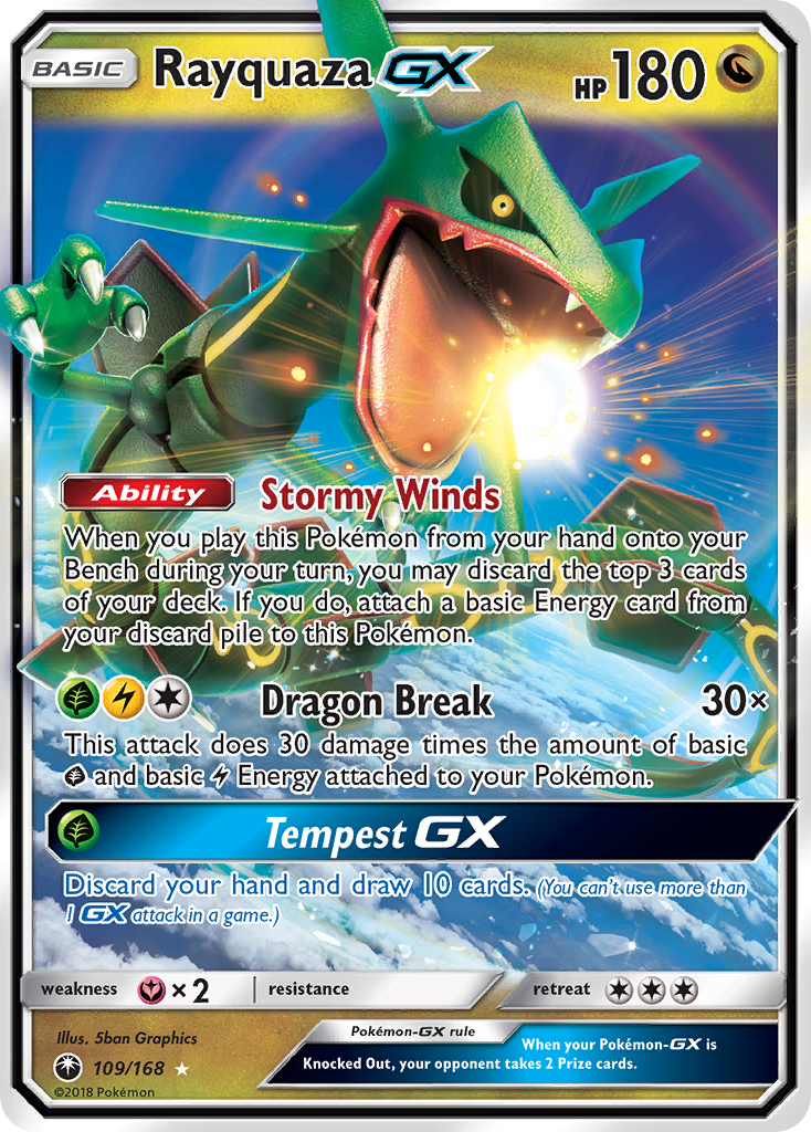 Rayquaza GX (109/168) [Sun & Moon: Celestial Storm] | Arkham Games and Comics