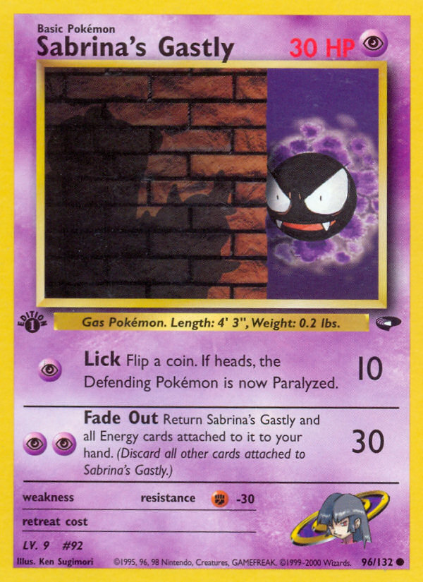 Sabrina's Gastly (96/132) [Gym Challenge 1st Edition] | Arkham Games and Comics