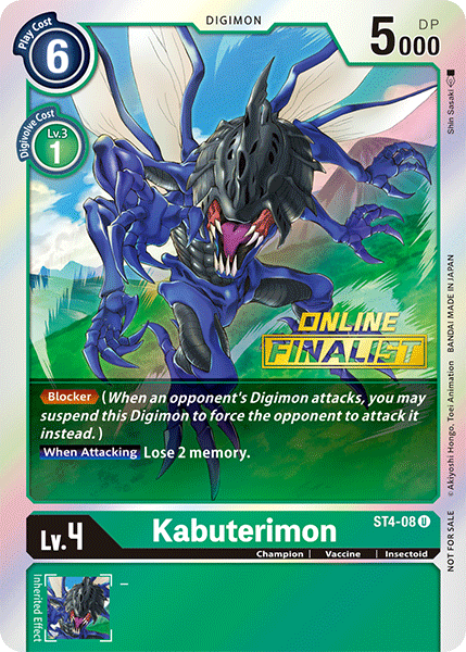 Kabuterimon [ST4-08] (Online Finalist) [Starter Deck: Giga Green Promos] | Arkham Games and Comics