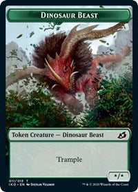 Dinosaur Beast // Human Soldier (005) Double-sided Token [Ikoria: Lair of Behemoths Tokens] | Arkham Games and Comics