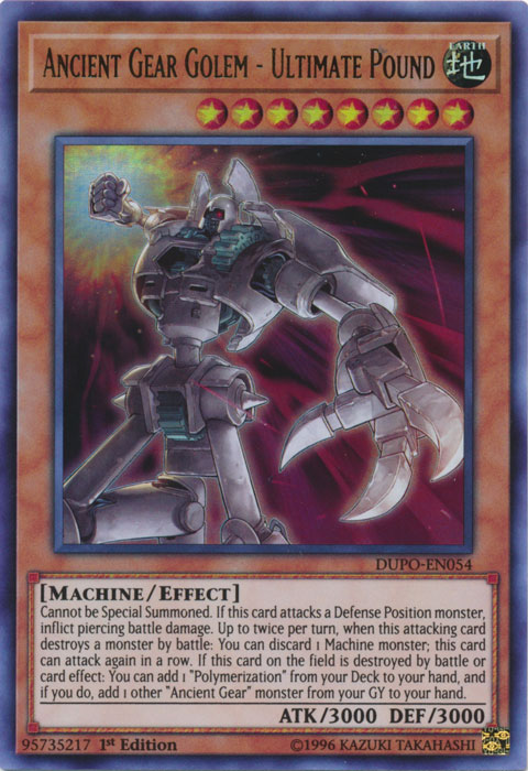 Ancient Gear Golem - Ultimate Pound [DUPO-EN054] Ultra Rare | Arkham Games and Comics