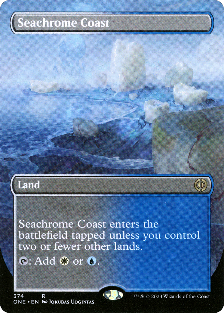 Seachrome Coast (Borderless Alternate Art) [Phyrexia: All Will Be One] | Arkham Games and Comics