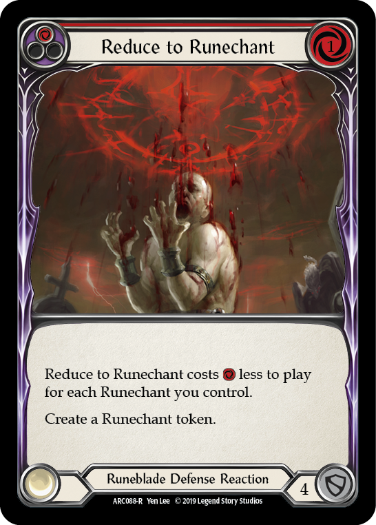 Reduce to Runechant (Red) [ARC088-R] (Arcane Rising)  1st Edition Rainbow Foil | Arkham Games and Comics