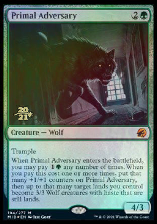 Primal Adversary [Innistrad: Midnight Hunt Prerelease Promos] | Arkham Games and Comics