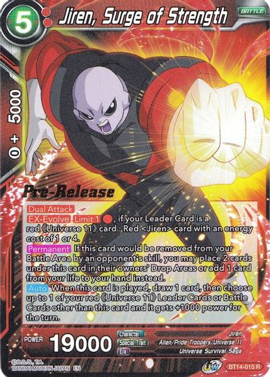 Jiren, Surge of Strength (BT14-015) [Cross Spirits Prerelease Promos] | Arkham Games and Comics