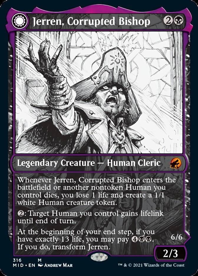 Jerren, Corrupted Bishop // Ormendahl, the Corrupted (Showcase Eternal Night) [Innistrad: Midnight Hunt] | Arkham Games and Comics