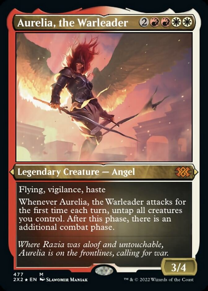 Aurelia, the Warleader (Foil Etched) [Double Masters 2022] | Arkham Games and Comics