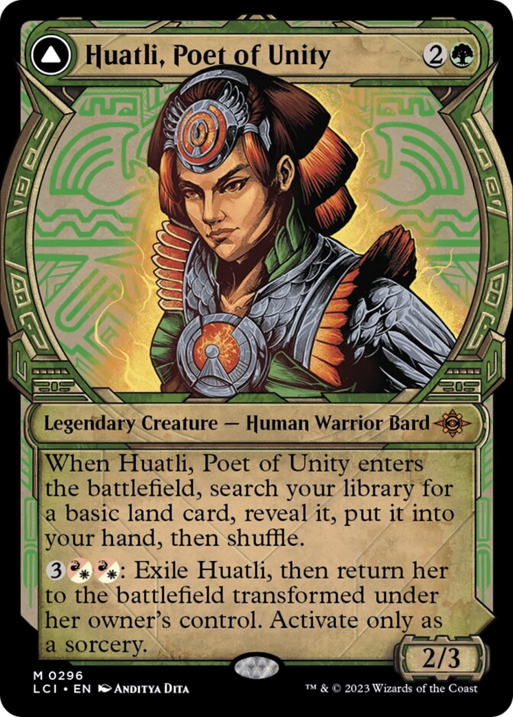 Huatli, Poet of Unity // Roar of the Fifth People (Showcase) [The Lost Caverns of Ixalan] | Arkham Games and Comics