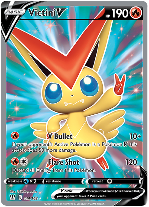 Victini V (144/163) [Sword & Shield: Battle Styles] | Arkham Games and Comics