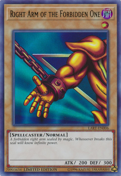 Right Arm of the Forbidden One [LART-EN006] Ultra Rare | Arkham Games and Comics