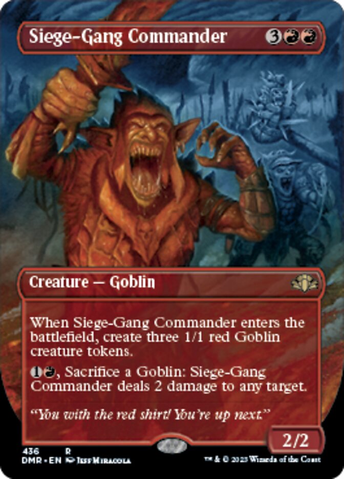 Siege-Gang Commander (Borderless Alternate Art) [Dominaria Remastered] | Arkham Games and Comics