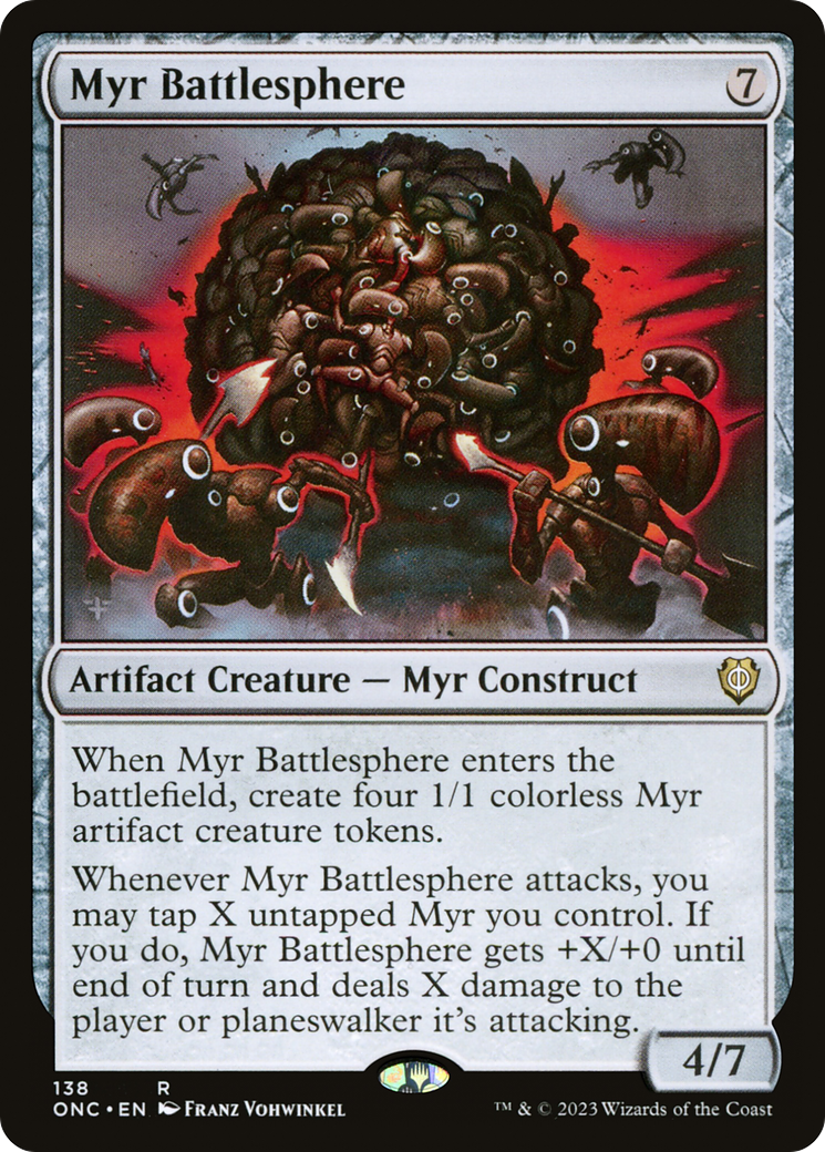 Myr Battlesphere [Phyrexia: All Will Be One Commander] | Arkham Games and Comics