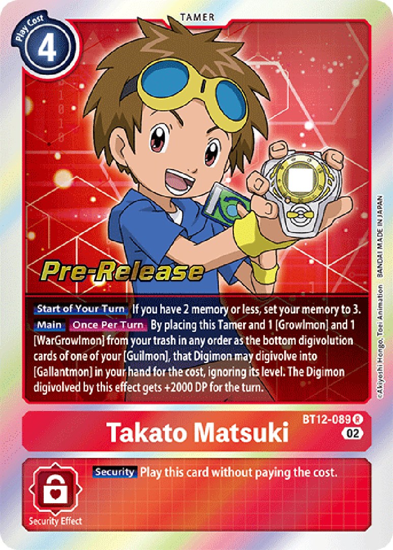 Takato Matsuki [BT12-089] [Across Time Pre-Release Cards] | Arkham Games and Comics