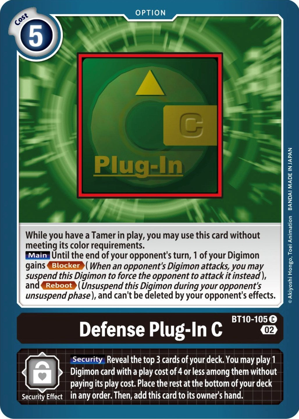 Defense Plug-In C [BT10-105] [Xros Encounter] | Arkham Games and Comics