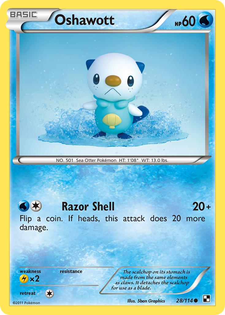 Oshawott (28/114) [Black & White: Base Set] | Arkham Games and Comics