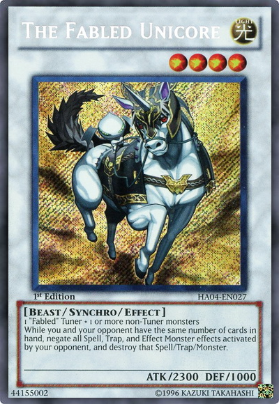 The Fabled Unicore [HA04-EN027] Secret Rare | Arkham Games and Comics