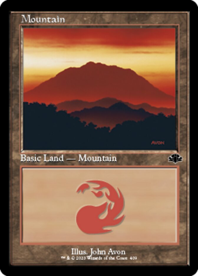 Mountain (409) (Retro) [Dominaria Remastered] | Arkham Games and Comics