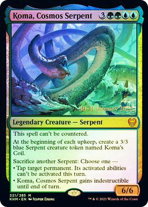 Koma, Cosmos Serpent  [Kaldheim Prerelease Promos] | Arkham Games and Comics