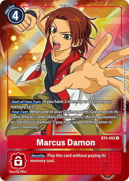 Marcus Damon [BT4-092] (Buy-A-Box Promo) [Great Legend Promos] | Arkham Games and Comics